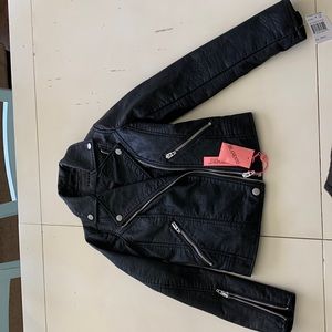 Girls Faux Leather Coat. Size Small